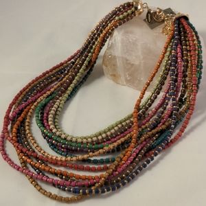 NWT Chico's Rainbow Beaded Necklace Hagen Short